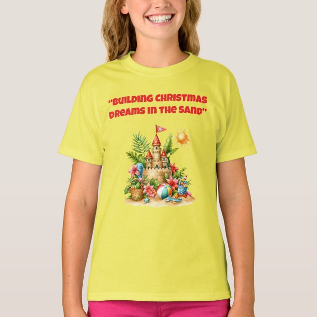 Camiseta T-Shirt-Tropical Christmas Family T Shirts (Frente)