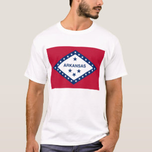 Camiseta T Shirt with Flag of Arkansas State USA