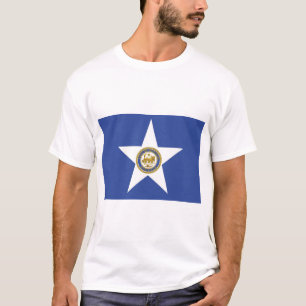 Camiseta T Shirt with Flag of Houston City, Texas, EUA