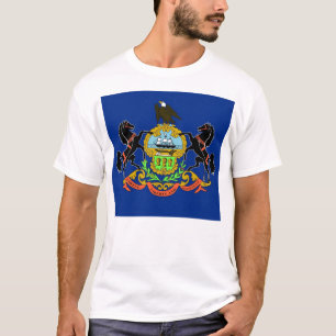 Camiseta T Shirt with Flag of Pennsylvania State USA