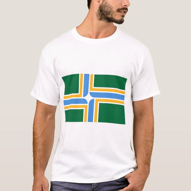 Camiseta T Shirt with Flag of Portland, Oregon (Frente)