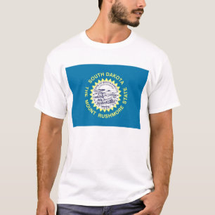 Camiseta T Shirt with Flag of South Dakota State USA
