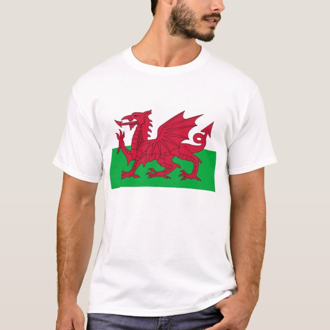 Camiseta T Shirt with Flag of Wales. (Frente)