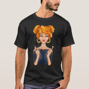 Camiseta T-ShirtBonita Loura-de-Moda Segura Makeup Bru