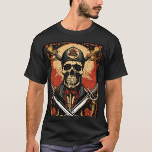 Camiseta T-ShirtCamisa de Esqueleto Preto Estileta Estilo p