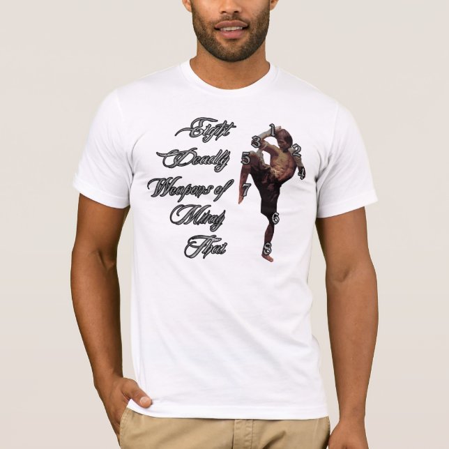 Camiseta T tailandês de Muay de 8 armas (Frente)