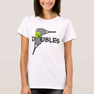 Camiseta T Tênis Ball Racket Doubles Time Jogo