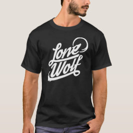 Camiseta T tipográfico do lobo solitário