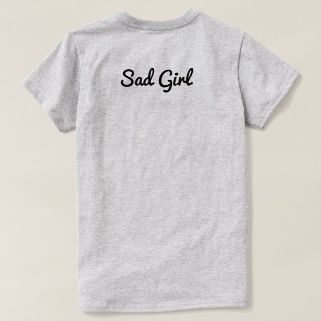 Camiseta T triste da menina (Verso do Design)