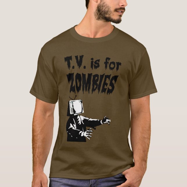 Camiseta T.V. é para zombis (Frente)