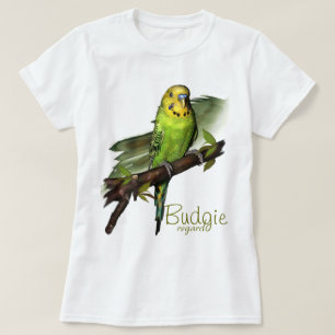 Camiseta T verde da arte de Budgie