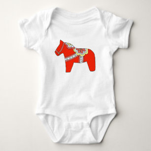 Camiseta T vermelho da criança do cavalo