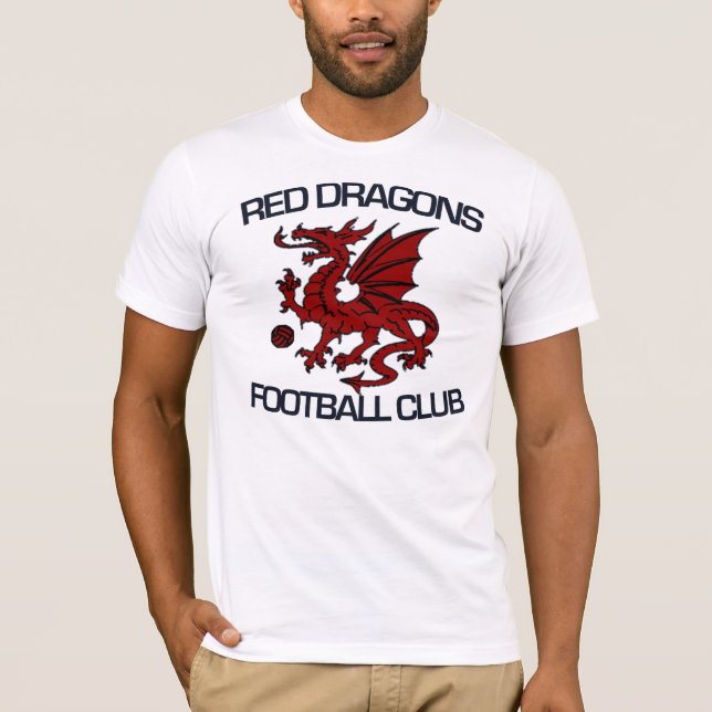Camiseta T vermelho dos dragões FC (Frente)