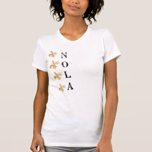 Camiseta T vertical de NOLA Vtg da flor de lis