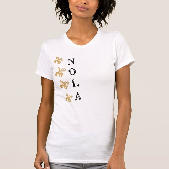 Camiseta T vertical de NOLA Vtg da flor de lis (Frente)