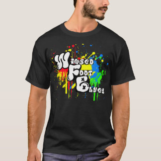Camiseta T voado dos grafites dos azuis do pé