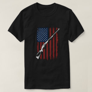 Camiseta TA104-American Flag Women Men Caça T-Sh