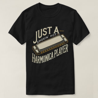 Camiseta TA109-Harmonica Player T Shirt Jazz Blues Music Ts