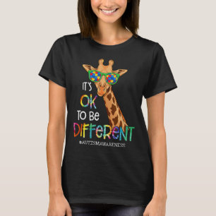 Camiseta Tá Tudo Bem Ser Diferente Girafa Fofa Animal Autis