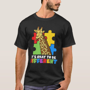 Camiseta Tá Tudo Bem Ser Diferente Girafa Puzzle Autismo Co