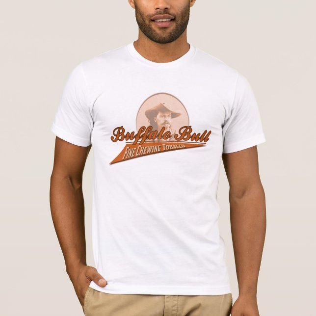 Camiseta Tabaco de mastigação da multa de Bull do búfalo (Frente)