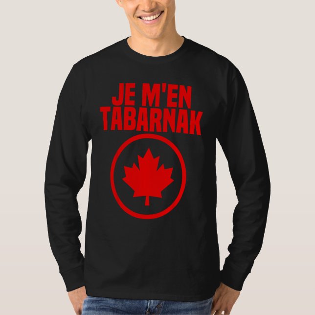 Camiseta Tabarnak Língua Franco-Canadense Bandeira Canadá F (Frente)