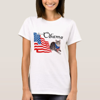 Camiseta Tabby Americano Patriótico para Obama
