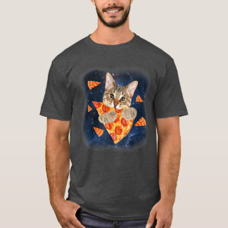 Camiseta Tabby Cat Chomping Em Pizza Galay Pizza Cat 3103