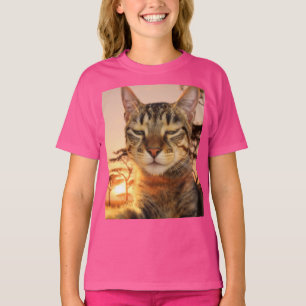Camiseta "Tabby Cat Selfie Adventure na savana africana