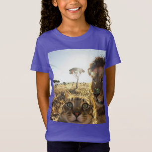 Camiseta "Tabby Cat Selfie na Savana Africana - Uma Superfí