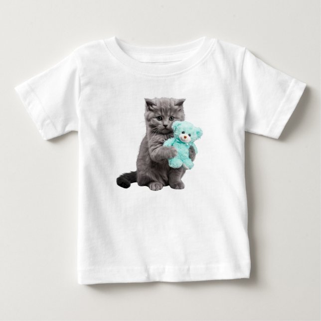 Camiseta Tabby e Urso de Pelúcia (Frente)