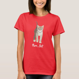 Camiseta Tabby Kitten Red Short Sleeved