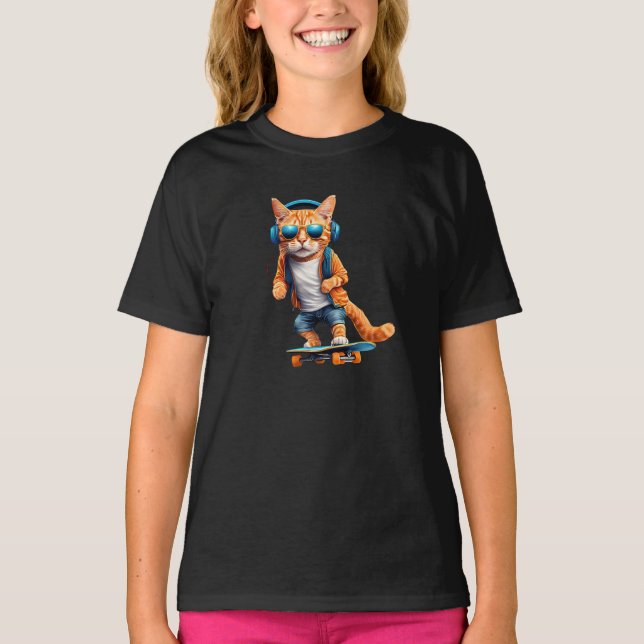 Camiseta Tabby Skateboarder (Frente)