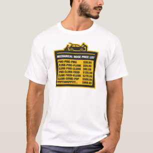 Camiseta Tabela de preços mecânica do ruído