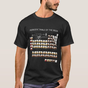 Camiseta Tabela Periódica Da Cerveja Engraçada Química Álco