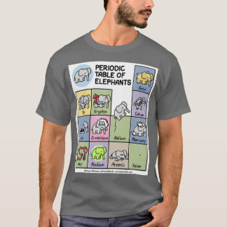 Camiseta Tabela Periódica de Elefantes retrô vintage