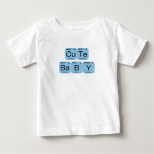 Camiseta Tabela Periódica de Elemento Bebê Fofo