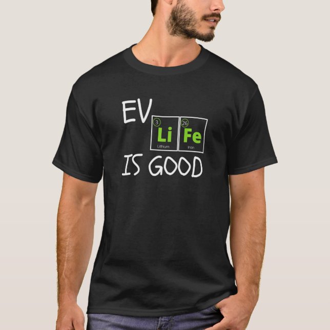 Camiseta Tabela Periódica de Elementos EV Modo Eco Elétrico (Frente)