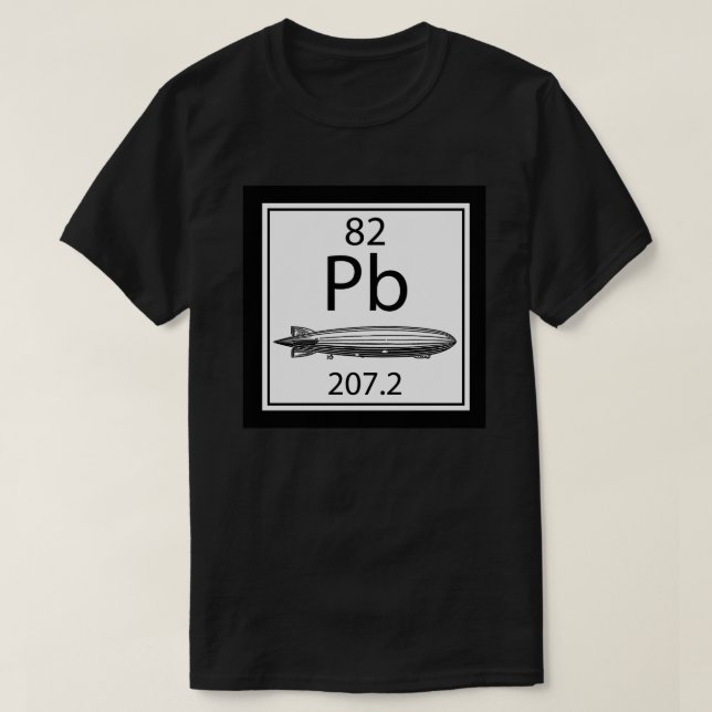 Camiseta Tabela Periódica do Zeppelin Número Atômico Led (Frente do Design)