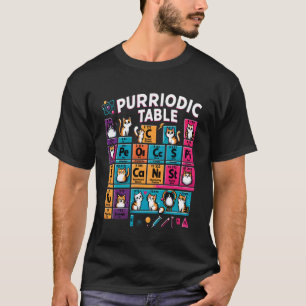 Camiseta Tabela Periódica Gato Ciência Química Fofa -