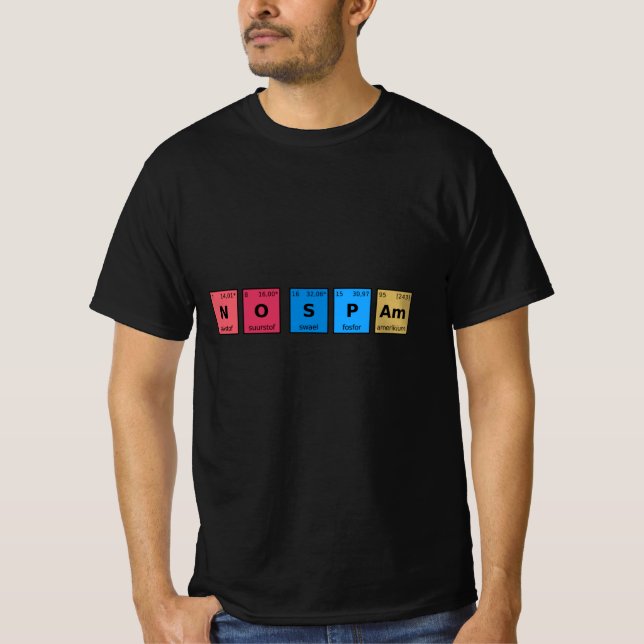 Camiseta Tabela Periódica Sem Spam (Frente)