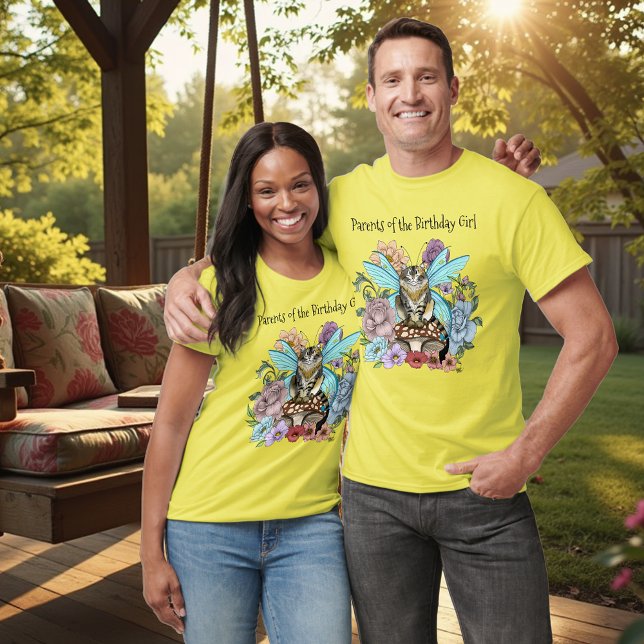 Camiseta Tablet Fairy Cat Mushroom Floral (Criador carregado)