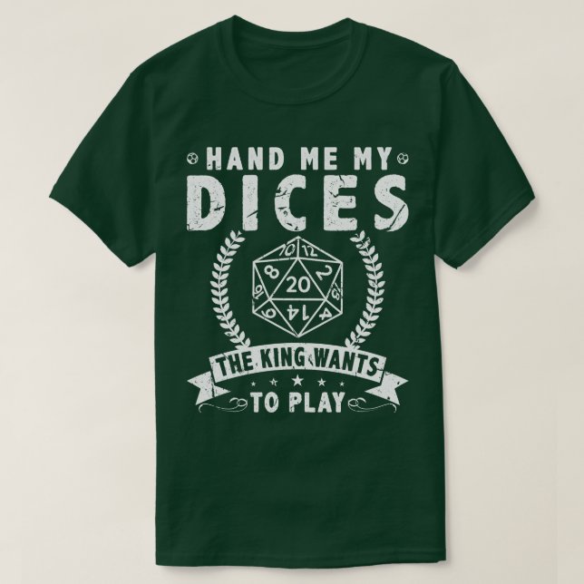 Camiseta Tabletop de Dice D20 RPG Roleplay 1 (Frente do Design)