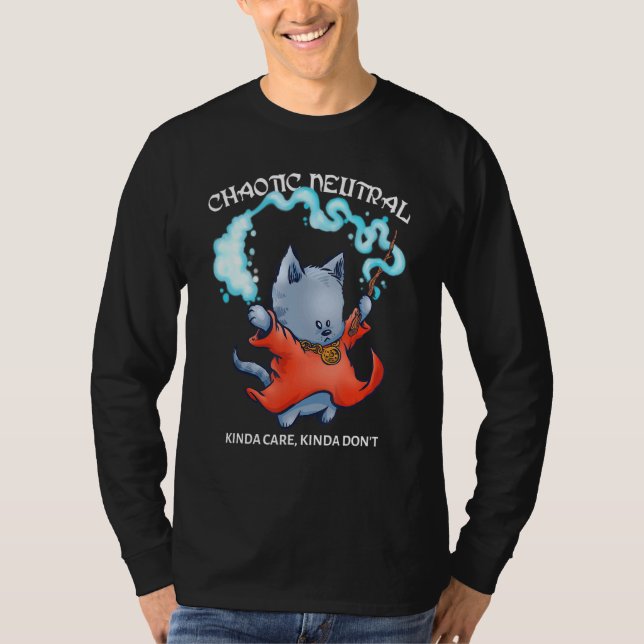 Camiseta Tabletop Neutro Chaótico RPG Games Dungeon Dragon (Frente)