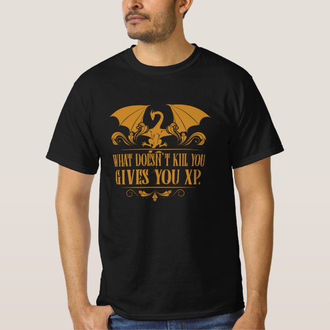 Camiseta Tabletop RPG Addicto XP Dragon Dungeons (Frente)