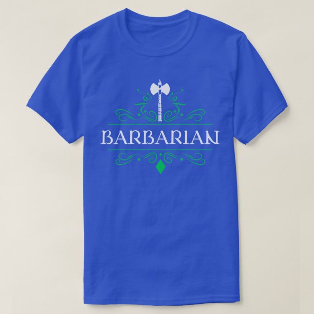 Camiseta Tabletop RPG de Classe de Caractere Barbário (Frente do Design)