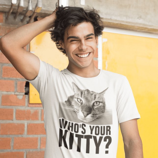 Camiseta Tábua engraçada de CAT T-SHIRT, que é seu gatinho (Criador carregado)