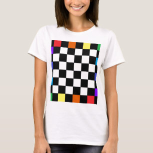 Camiseta Tabuleiro de damas CricketDiane do arco-íris