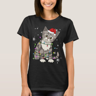 Camiseta Tabuleiro de Natal Luzes de Natal Chapéu de Papai