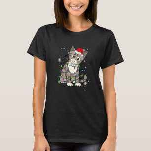 Camiseta Tabuleiro de Natal Luzes de Natal Chapéu de Papai 